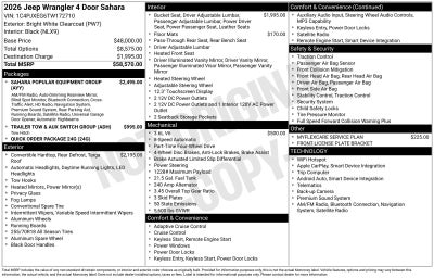 2026 Jeep Wrangler WRANGLER 4-DOOR SAHARA