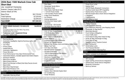 2026 RAM 1500 Warlock