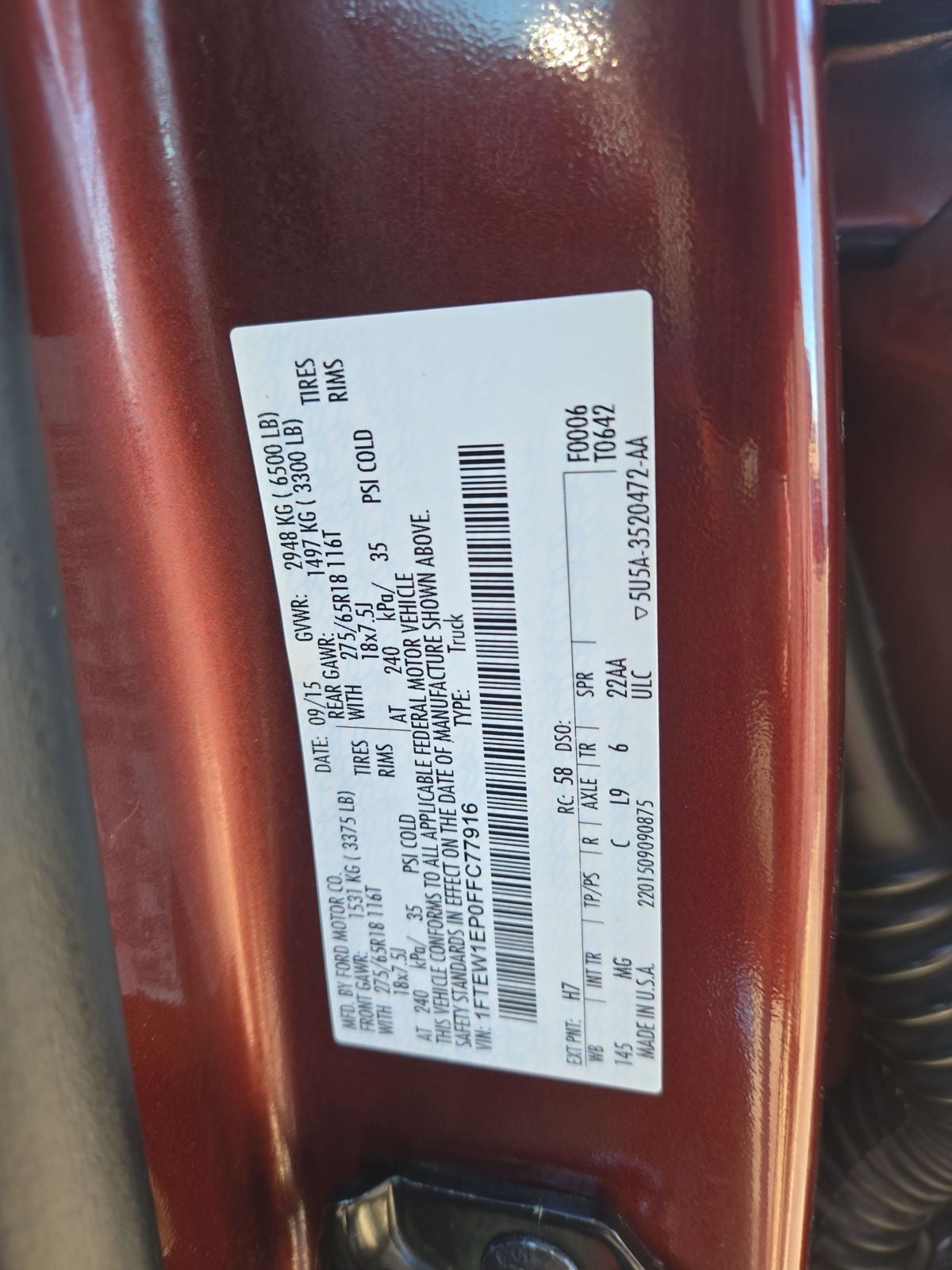 2015 Ford F-150 LARIAT