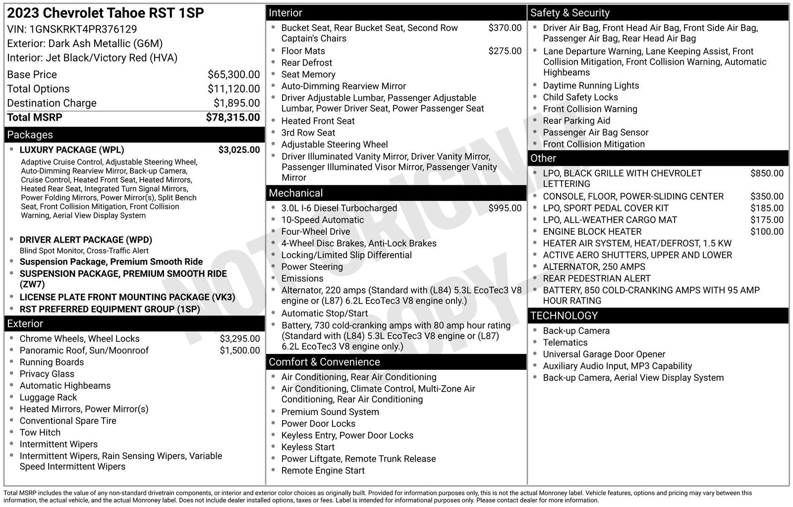 2023 Chevrolet Tahoe 4WD RST